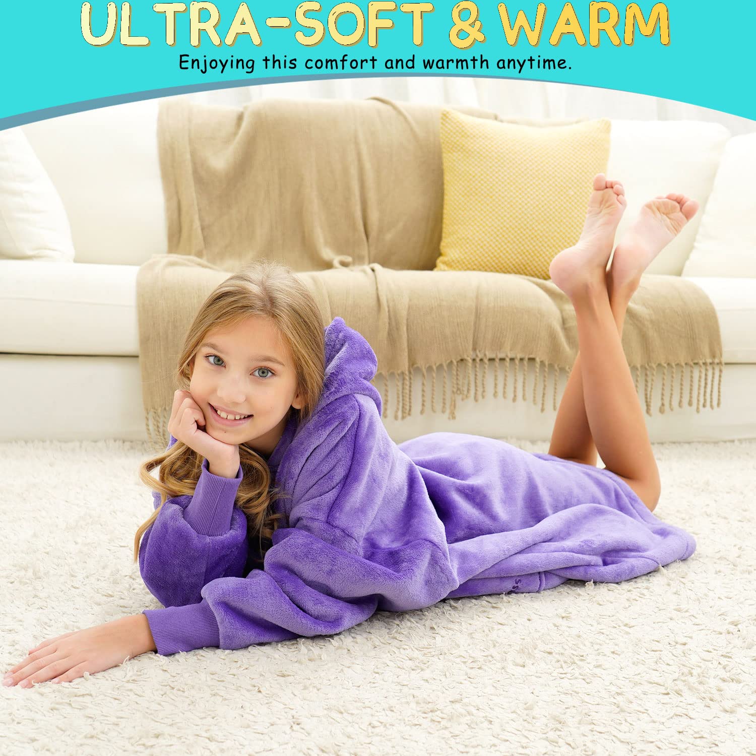 REDESS child wearing hoodie at home offering comfort while playing