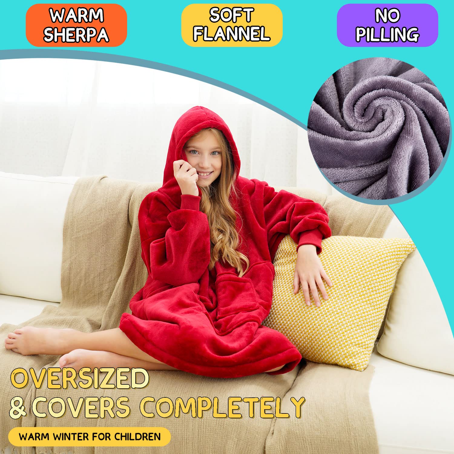 REDESS child wearing hoodie in living room for relaxed indoor comfort
