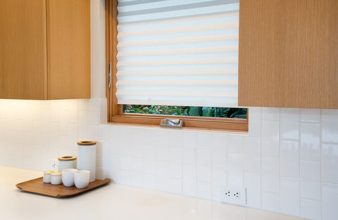 Redi Shade in bedroom showing soft filtered light and increased privacy benefit