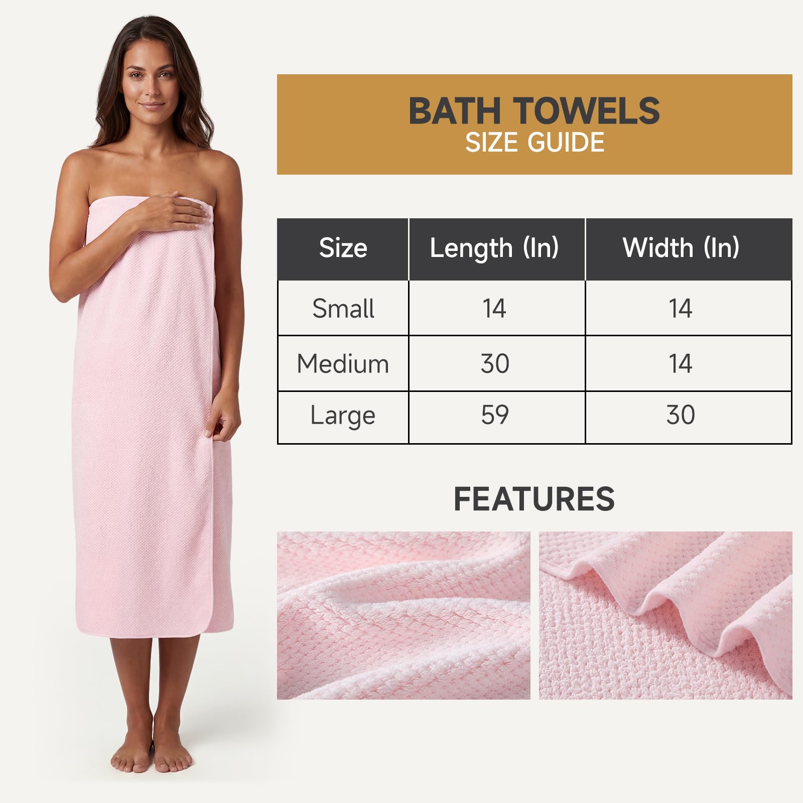 REDKISS extra-large bath towel laid flat showing generous 30x60 size