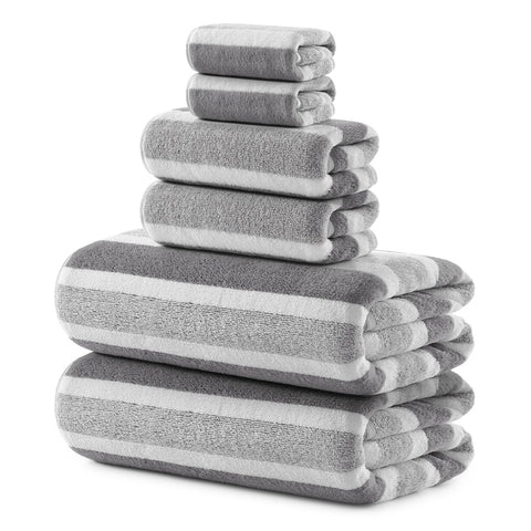 REDKISS front view of gray towel set showing full package and sizes for quick selection