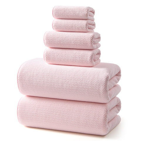 REDKISS front view of pink towel set showing full package and color appeal