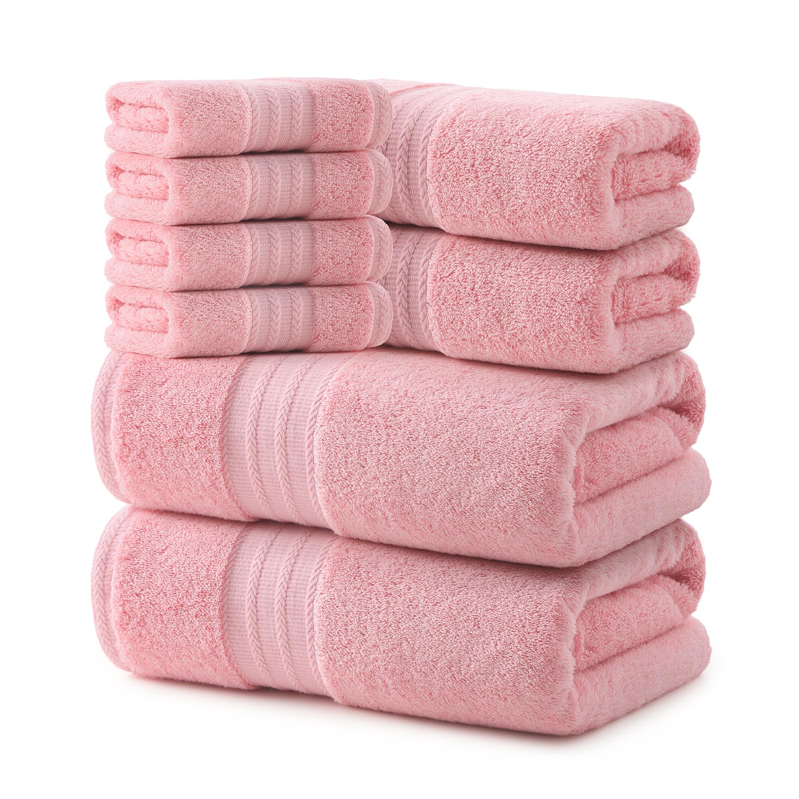 REDKISS front view of packaged pink towel set showing coordinated design and convenience