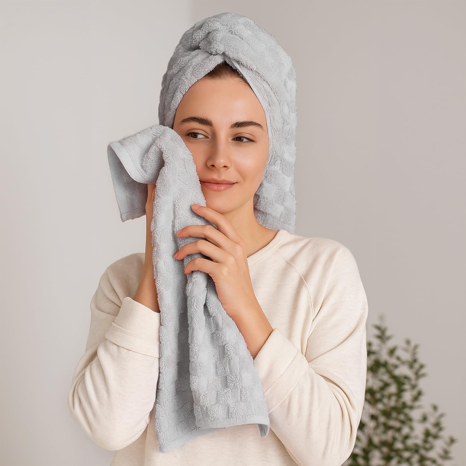 REDKISS towel in spa bathroom scene conveying luxurious relaxation