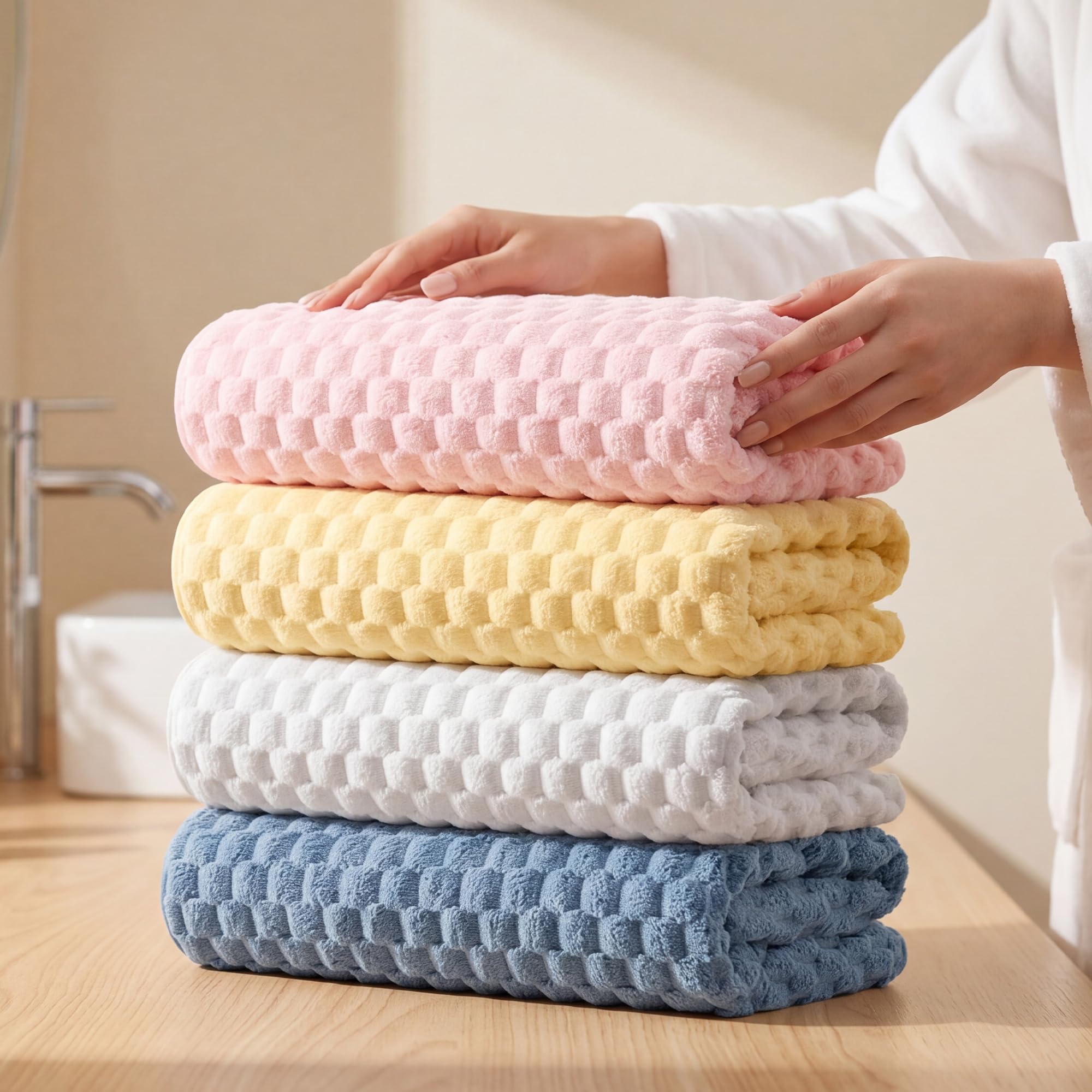 REDKISS towel packed in suitcase demonstrating travel-friendly lightweight benefit