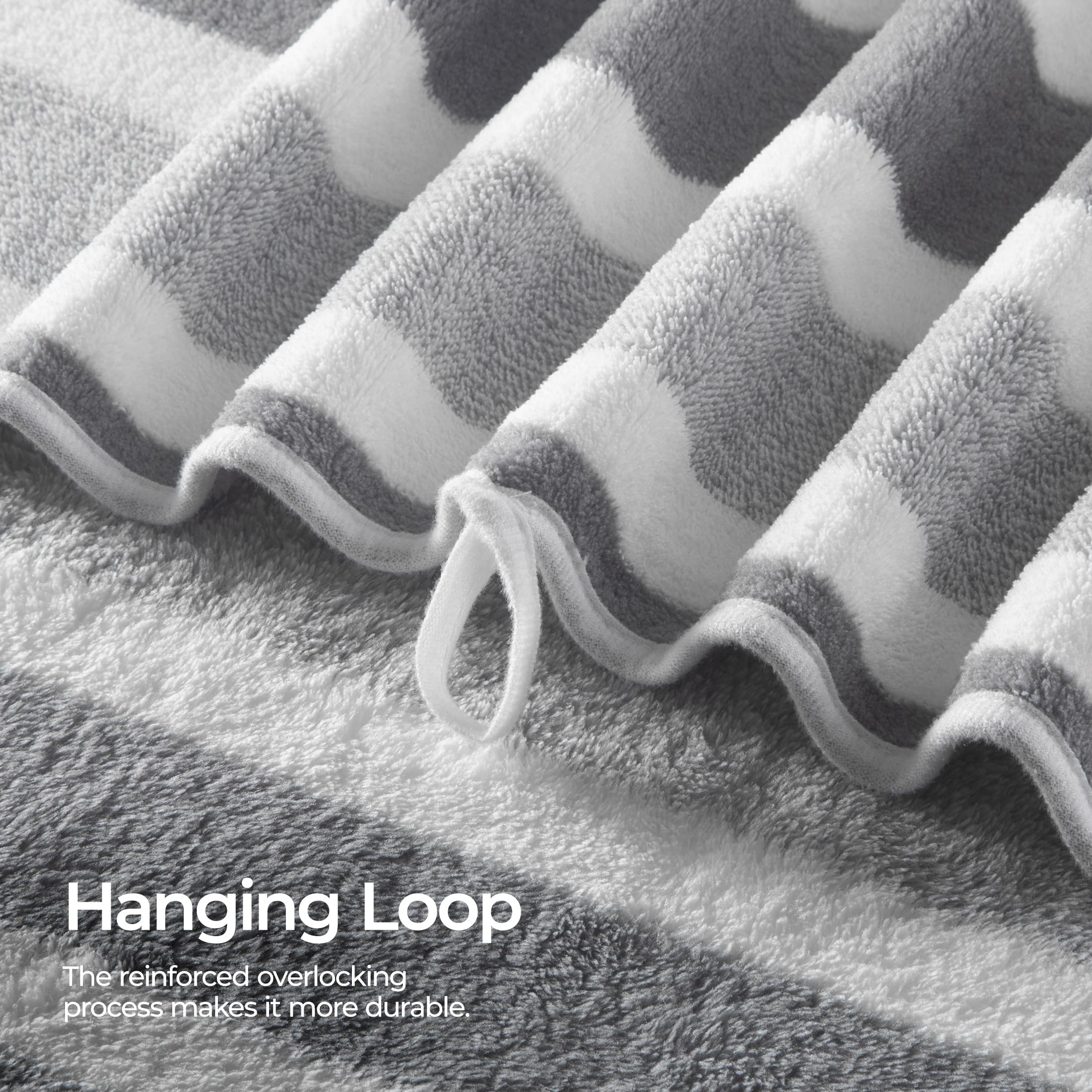 REDKISS gray towels on a bathroom rack conveying neat styling and fast drying
