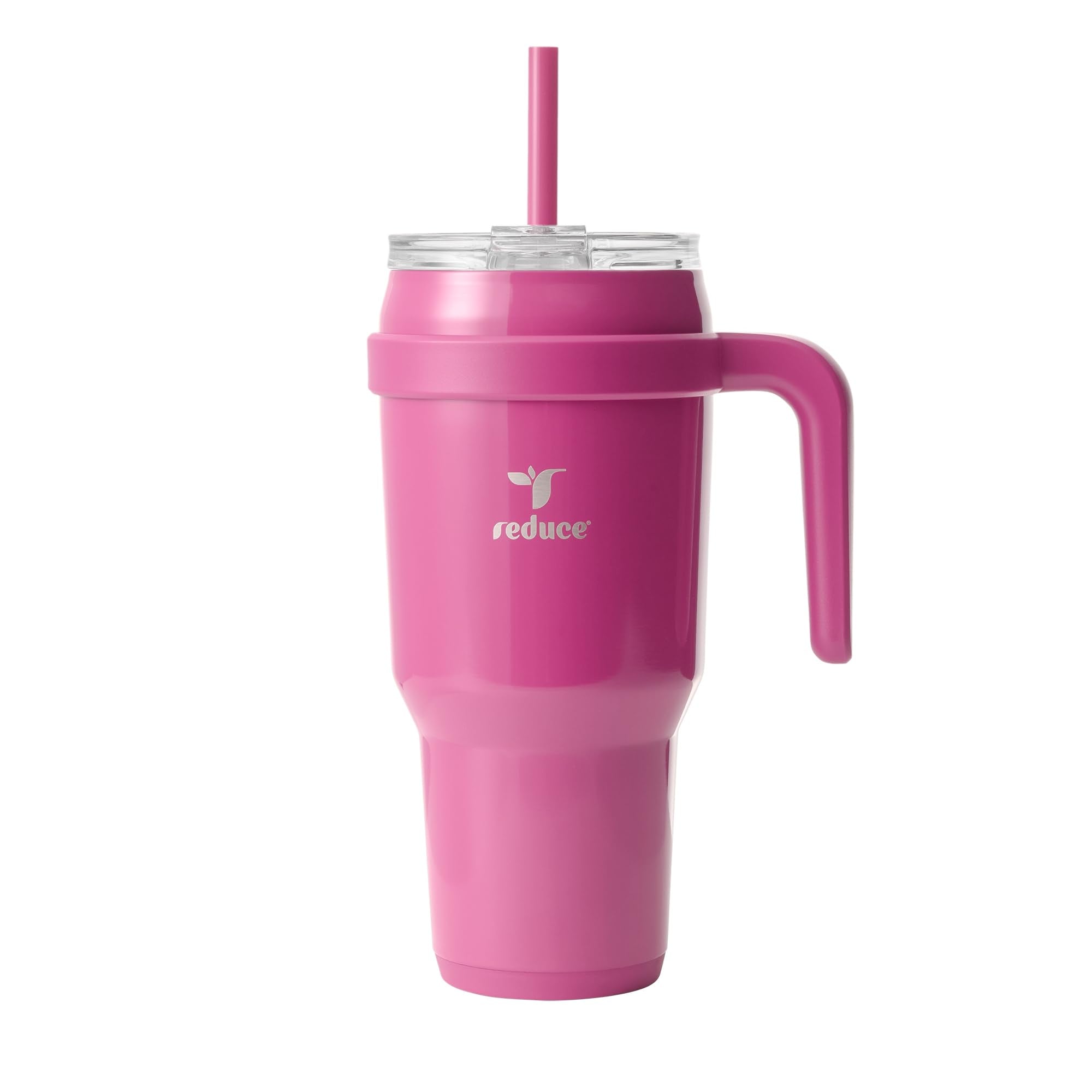 REDUCE 40 oz tumbler front view in sangria showing sleek design and large capacity benefit
