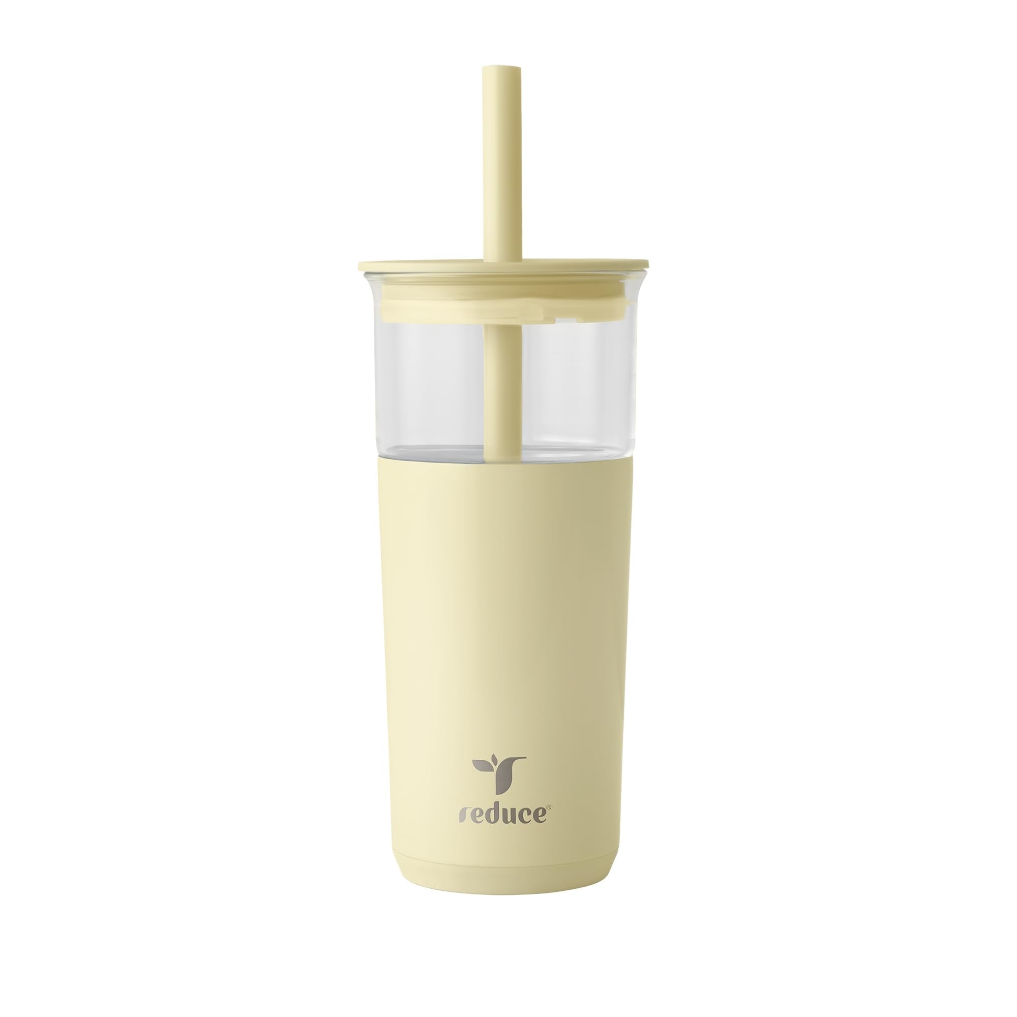 REDUCE Aspen front view showing tumbler and lid, highlighting clean glass aesthetic and convenience