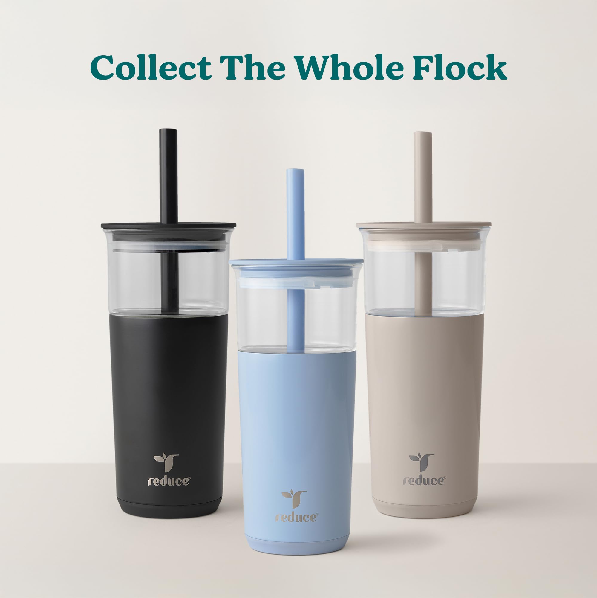 REDUCE Aspen wide straw with boba pearls, accommodates thick drinks without clogging
