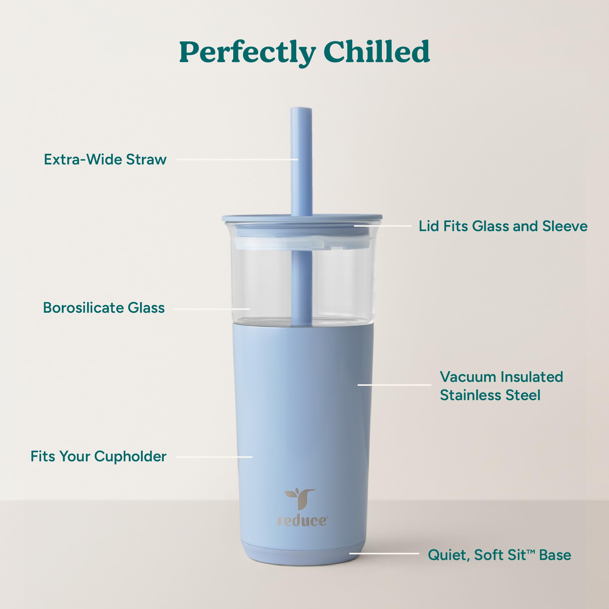 REDUCE Aspen extra-wide straw detail, ideal for smoothies and boba
