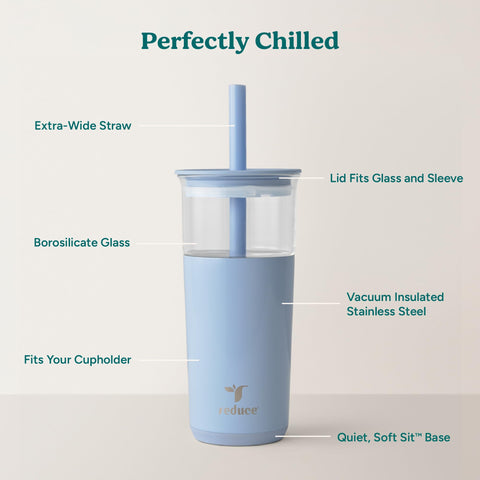 REDUCE Aspen extra-wide straw detail, ideal for smoothies and boba