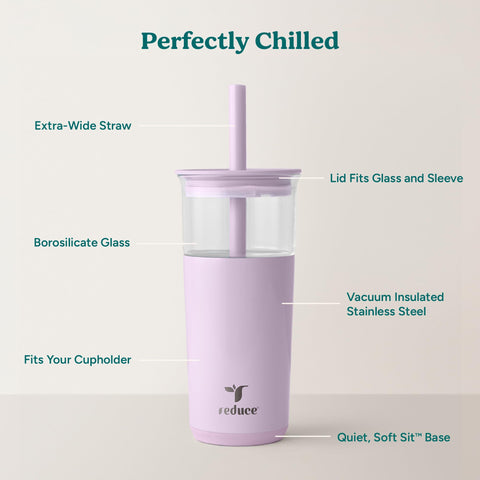 REDUCE Aspen extra-wide straw detail, ideal for smoothies and boba without clogging