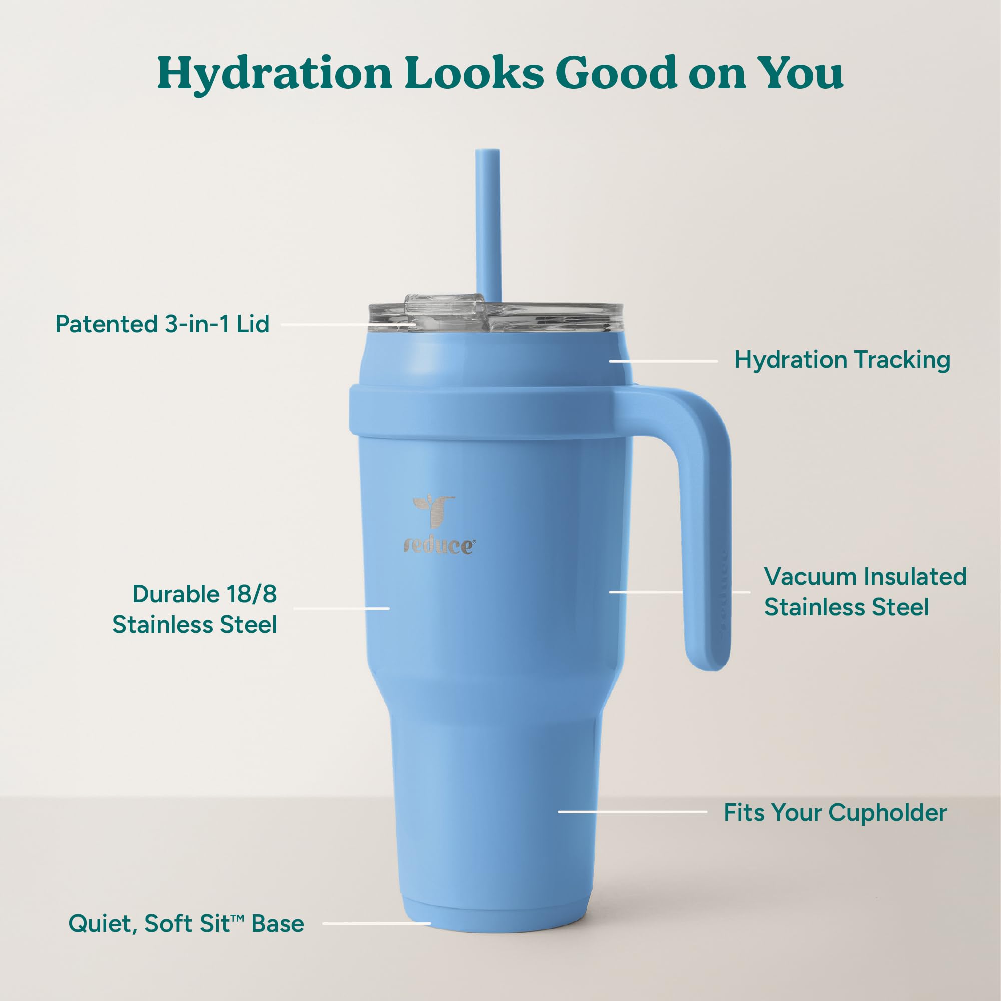 REDUCE Cold1 interior ounce markings visible to track hydration precisely
