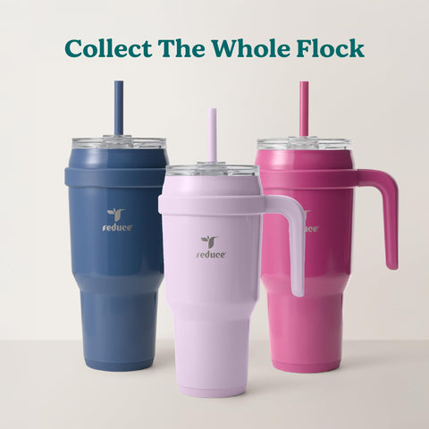 REDUCE gloss Sea Glass finish close-up emphasizing smooth, sweat-proof exterior and style