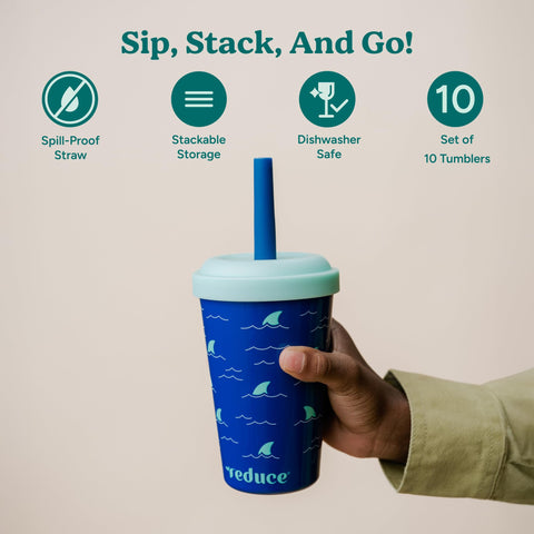 REDUCE GoGo's close-up of lid and straw highlighting spill-resistant seal