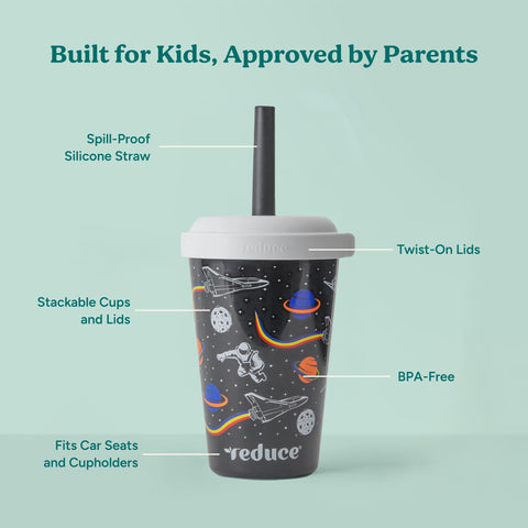REDUCE GoGo's stacked tumblers demonstrating space-saving organization