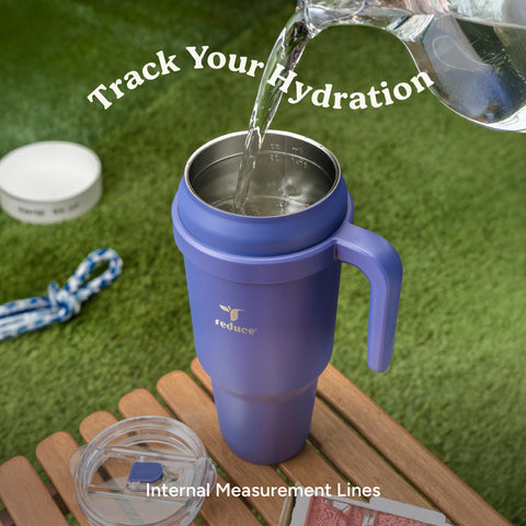 REDUCE visible ounce markings inside for easy hydration tracking