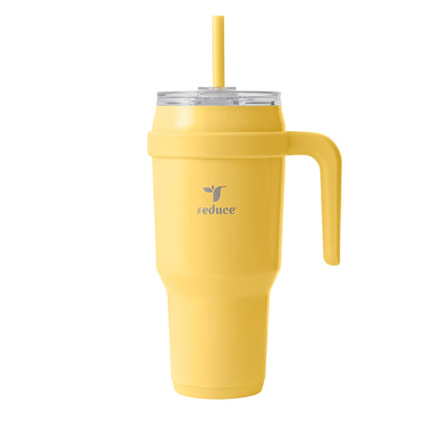 REDUCE pineapple tumbler front view showing full design and capacity benefit