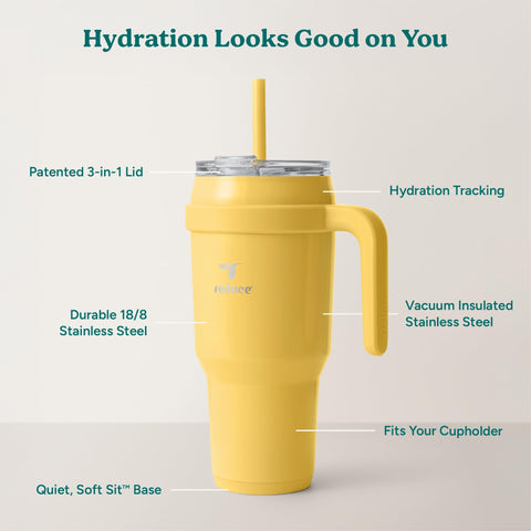 REDUCE reusable straw close-up demonstrating eco-friendly sipping option