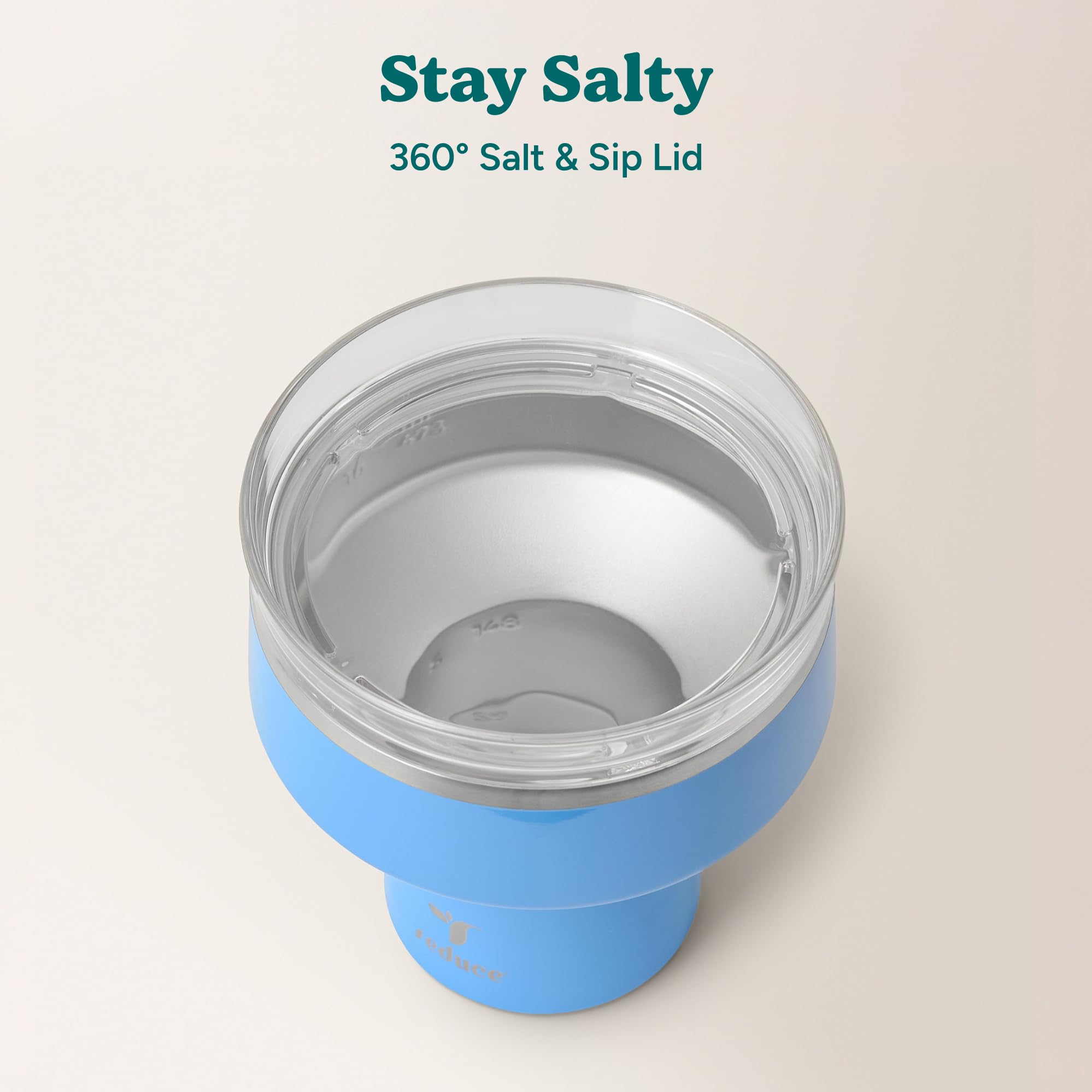 REDUCE Saltini stem and soft-sit base detail giving secure grip and quiet tabletop placement