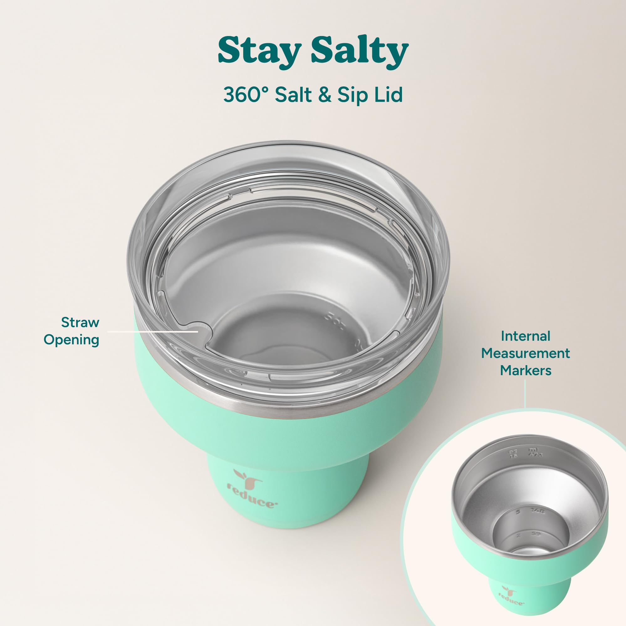 REDUCE Saltini held in hand to show scale and comfortable stem grip benefit