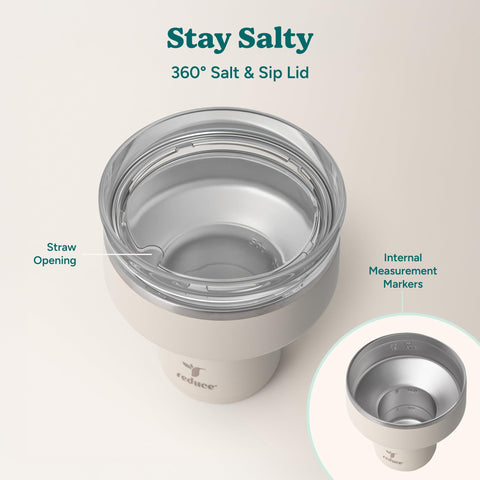 REDUCE Saltini in hand demonstrating comfortable wide stem grip and portability