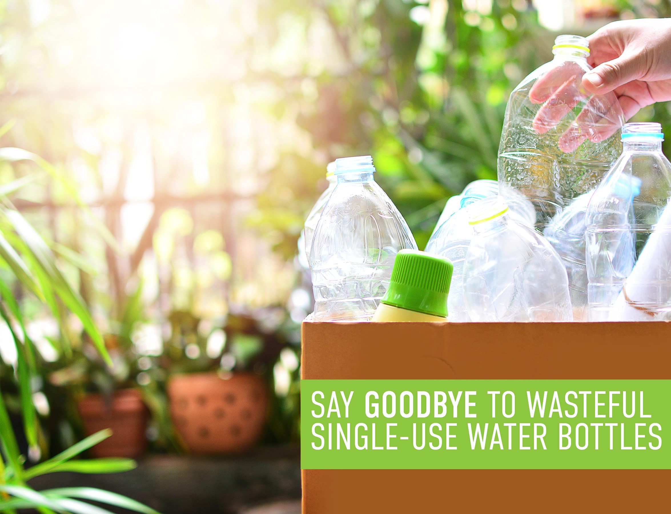 REDUCE bottle with clear measurement markings to track daily water intake