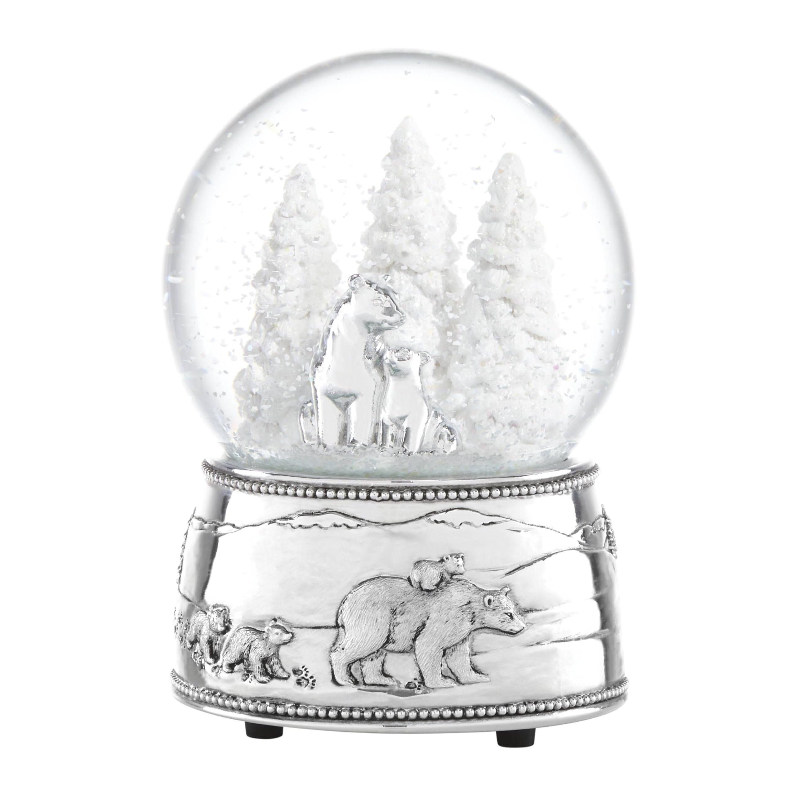 Reed & Barton front view showing polar bear family and jingle bells tune