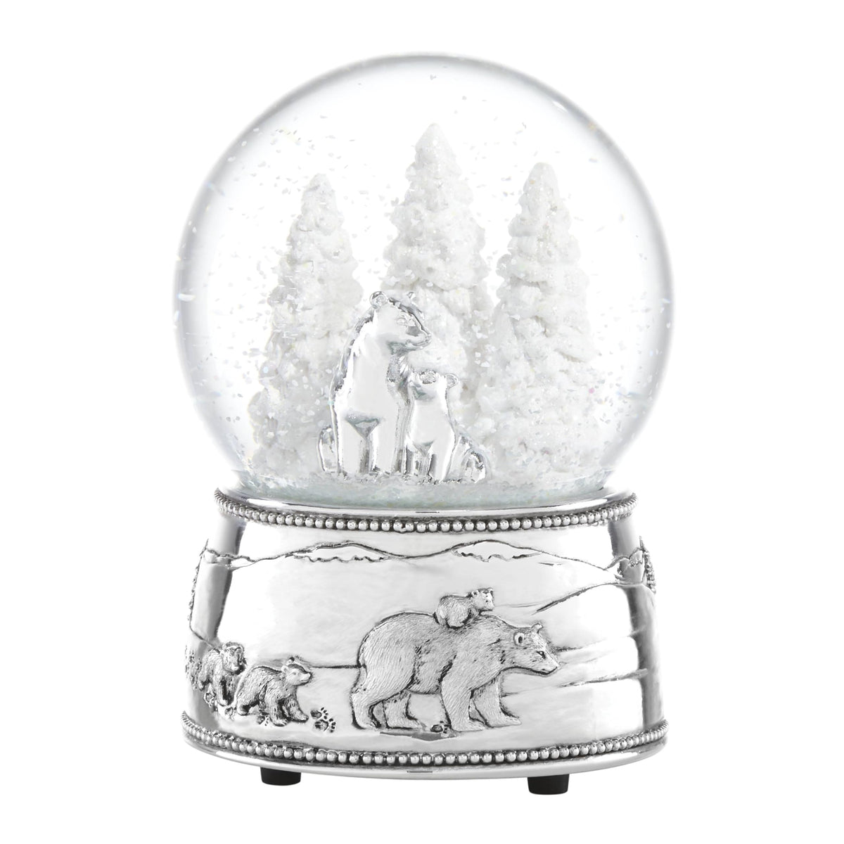 Reed & Barton front view showing polar bear family and jingle bells tune