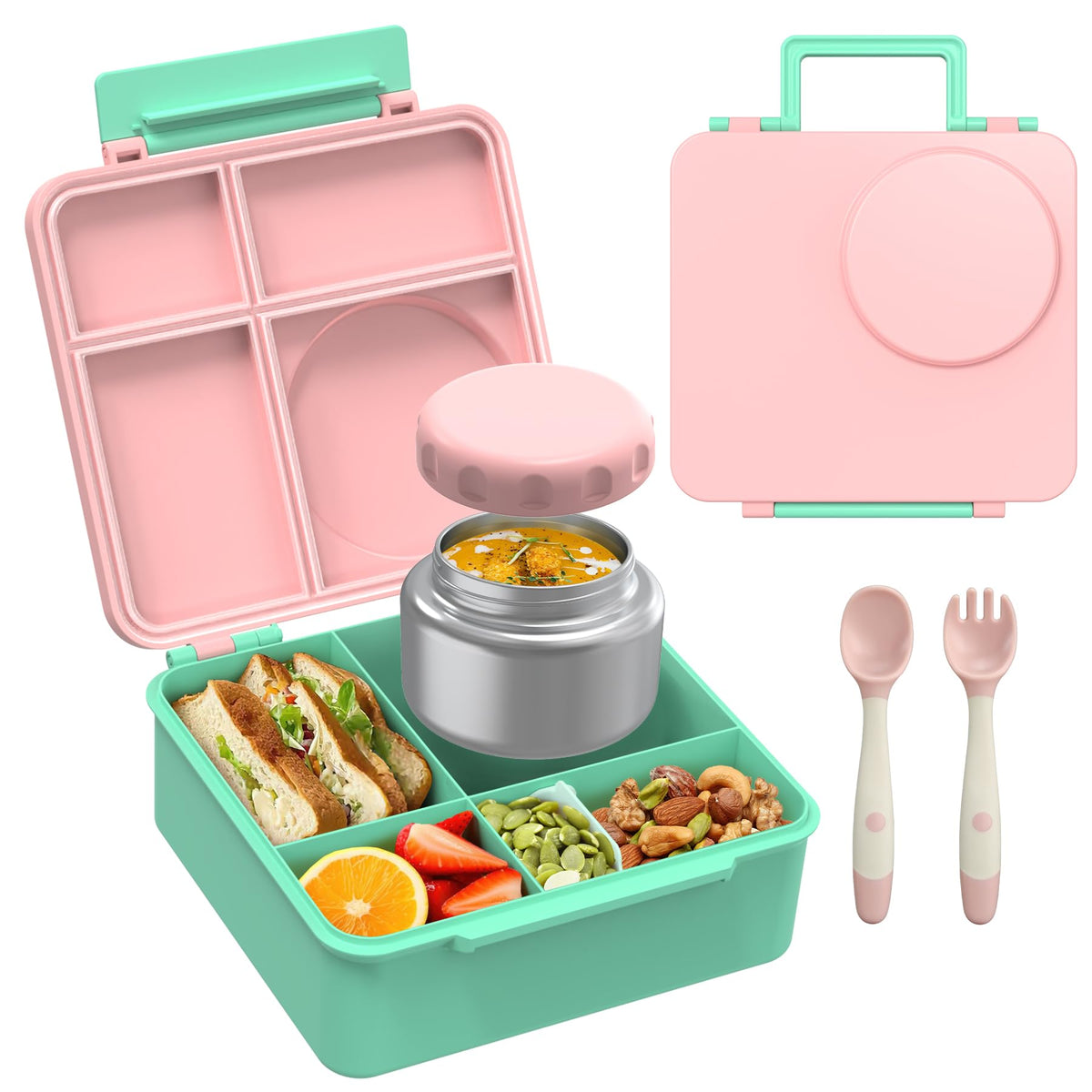 Reeple front packaging pale pink showing complete kids bento set and benefits