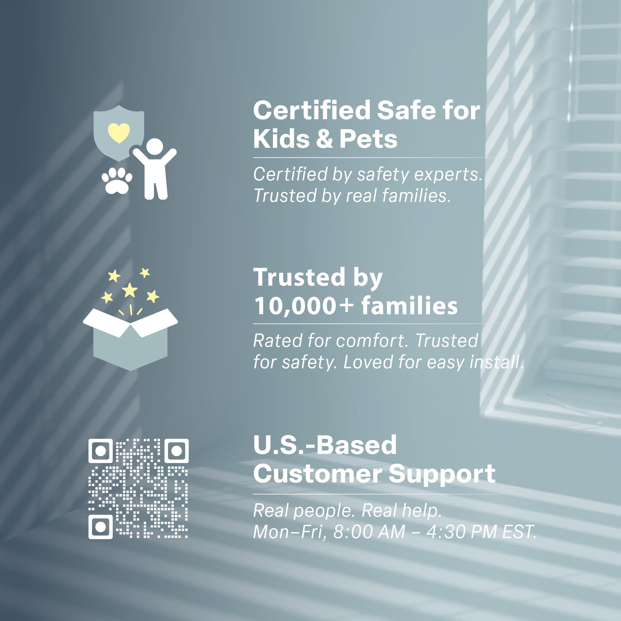 REGAL estate cordless design shot highlighting child-safe, no-cord benefit