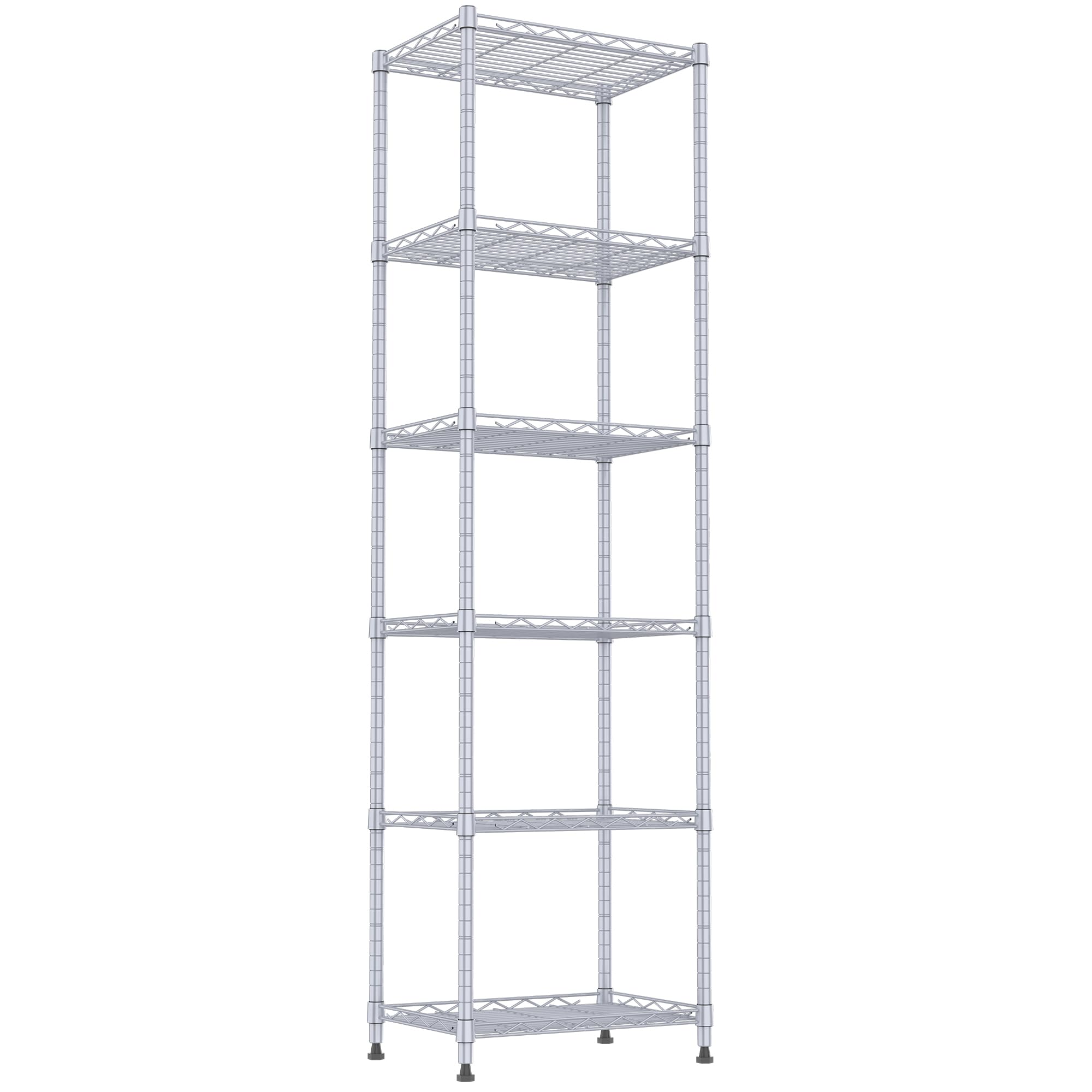 REGILLER front view of assembled silver rack shows sturdy storage benefit