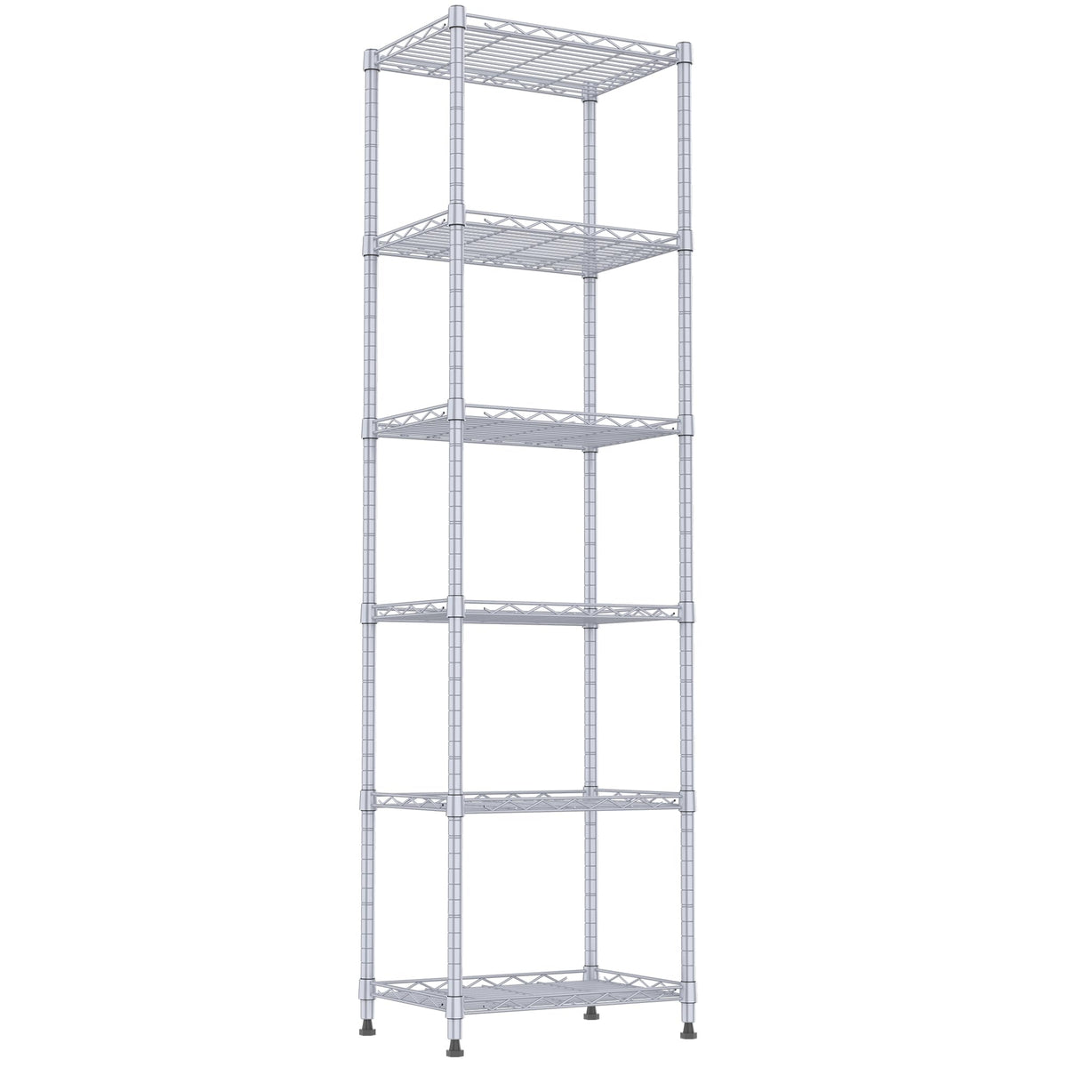 REGILLER front view of assembled silver rack shows sturdy storage benefit