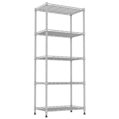 REGILLER front view silver shelving shows compact vertical storage benefit