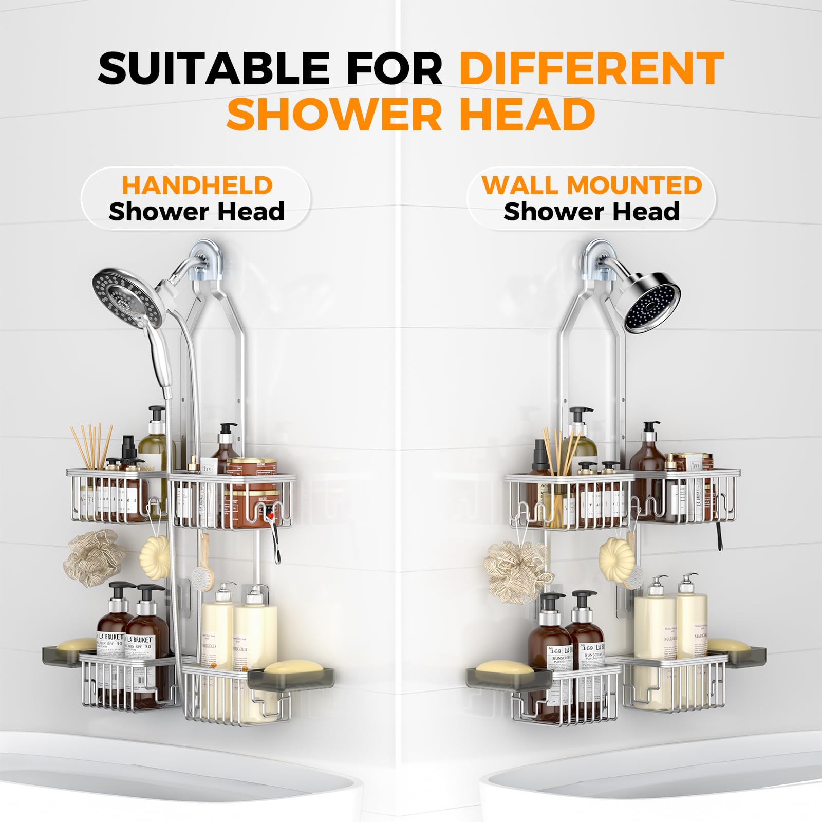 REINHARDT side hooks and razor holders displaying extra storage and tidy hanging options
