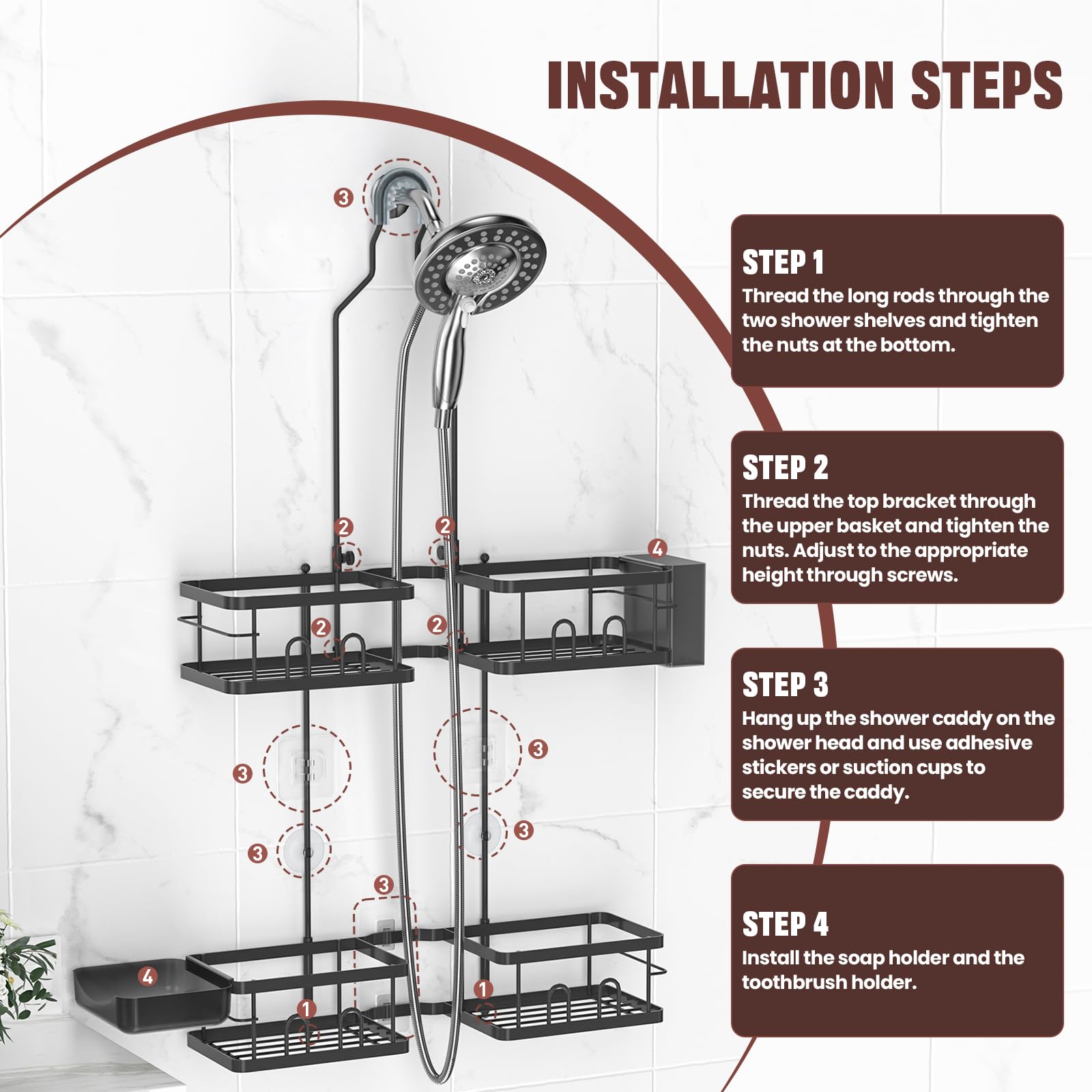 REINHARDT installation detail with U-rubber and suction cups showing secure tool-free fit benefit