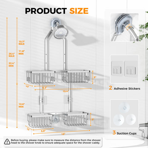 REINHARDT installed under a handheld showerhead demonstrating compatibility and accessibility