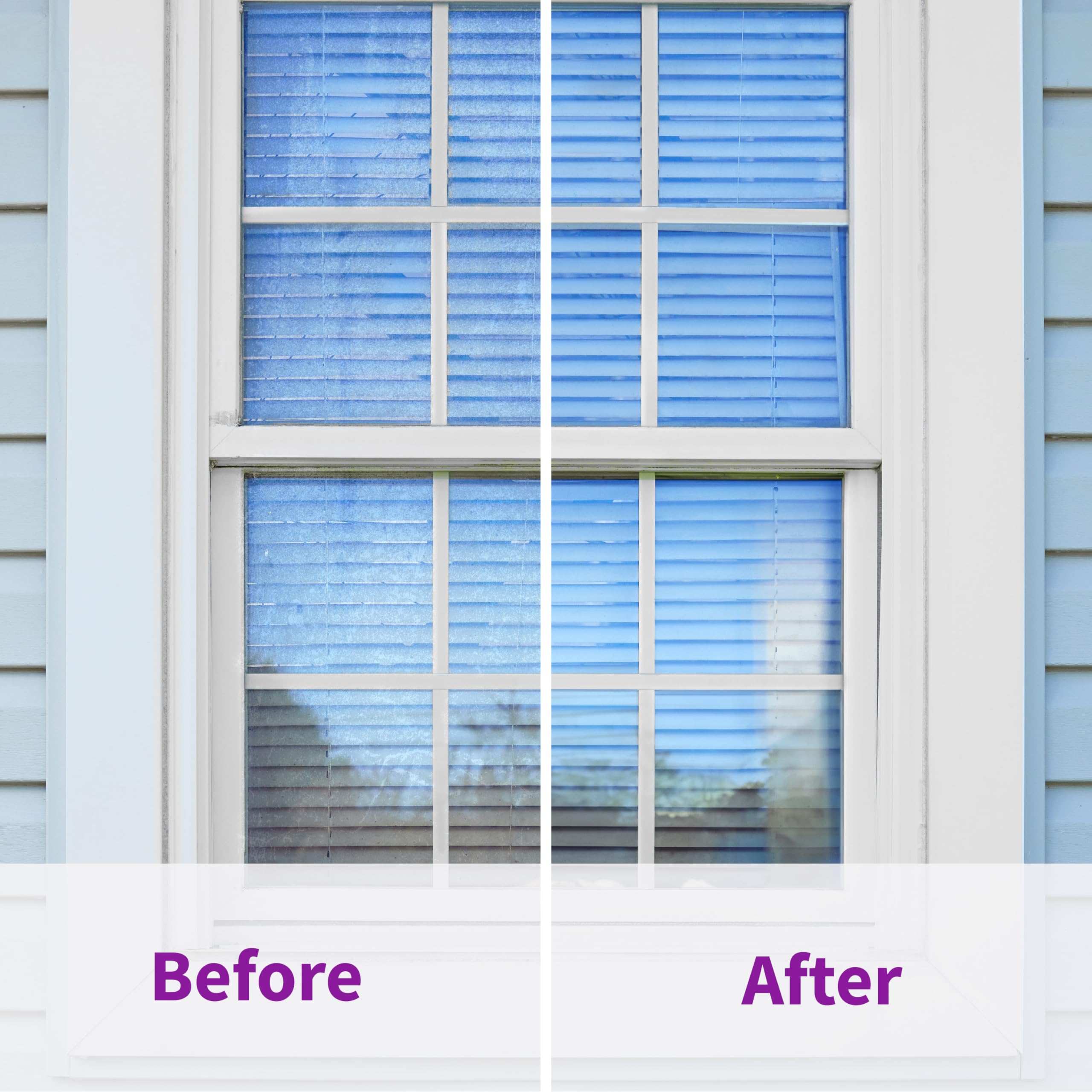 Rejuvenate before and after window comparison showing improved clarity and shine