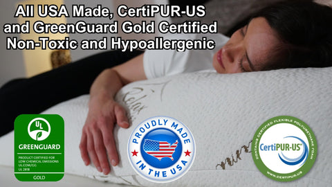 Relax HOME LIFE full pillow next to person for scale, showing generous 20 x 54 long cuddle size