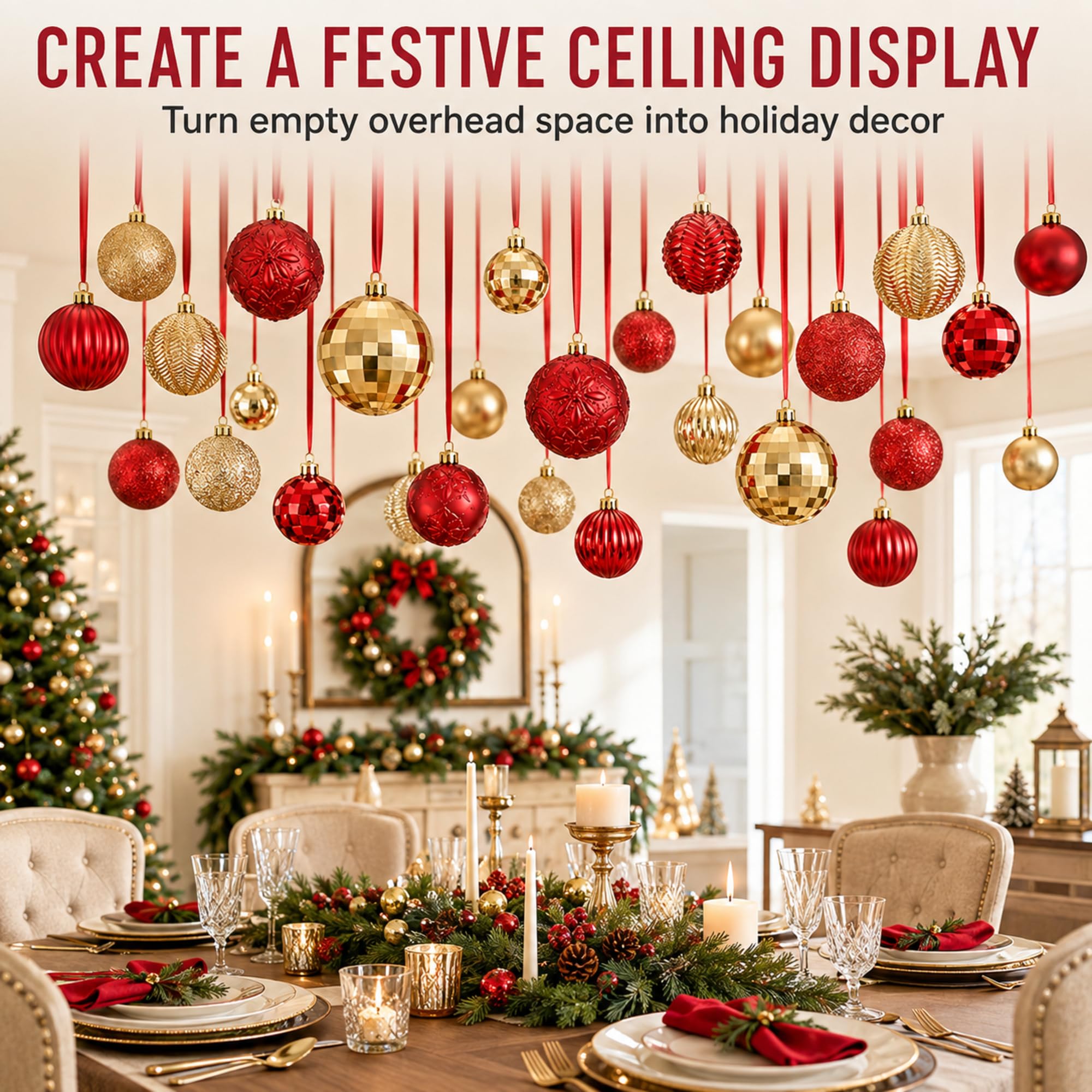 Relaxgiant ornaments decorating a Christmas tree creating layered depth