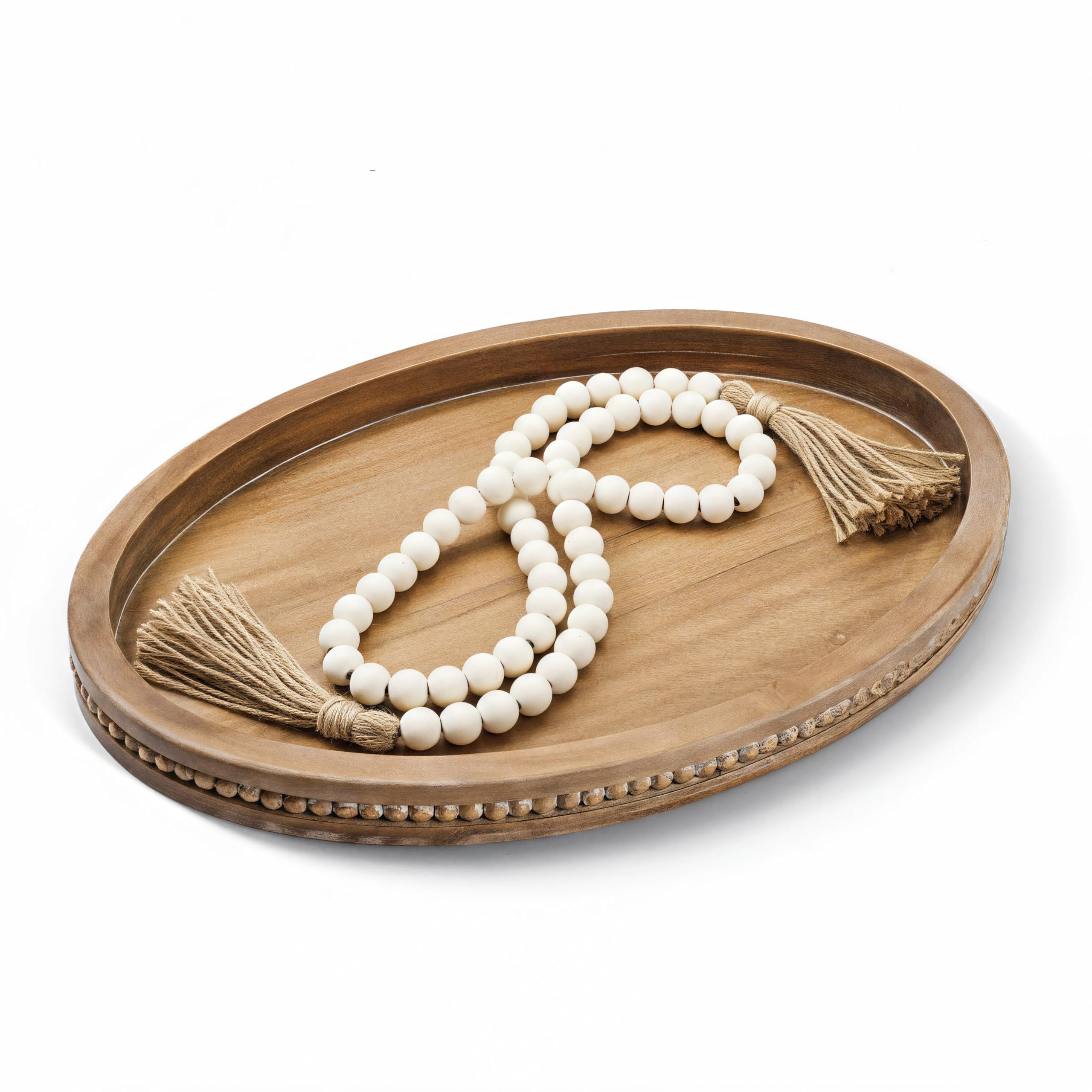 Relaxing Garden tray front view showing oval shape and warm finish for curated displays