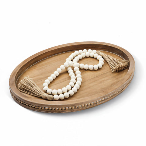 Relaxing Garden tray front view showing oval shape and warm finish for curated displays