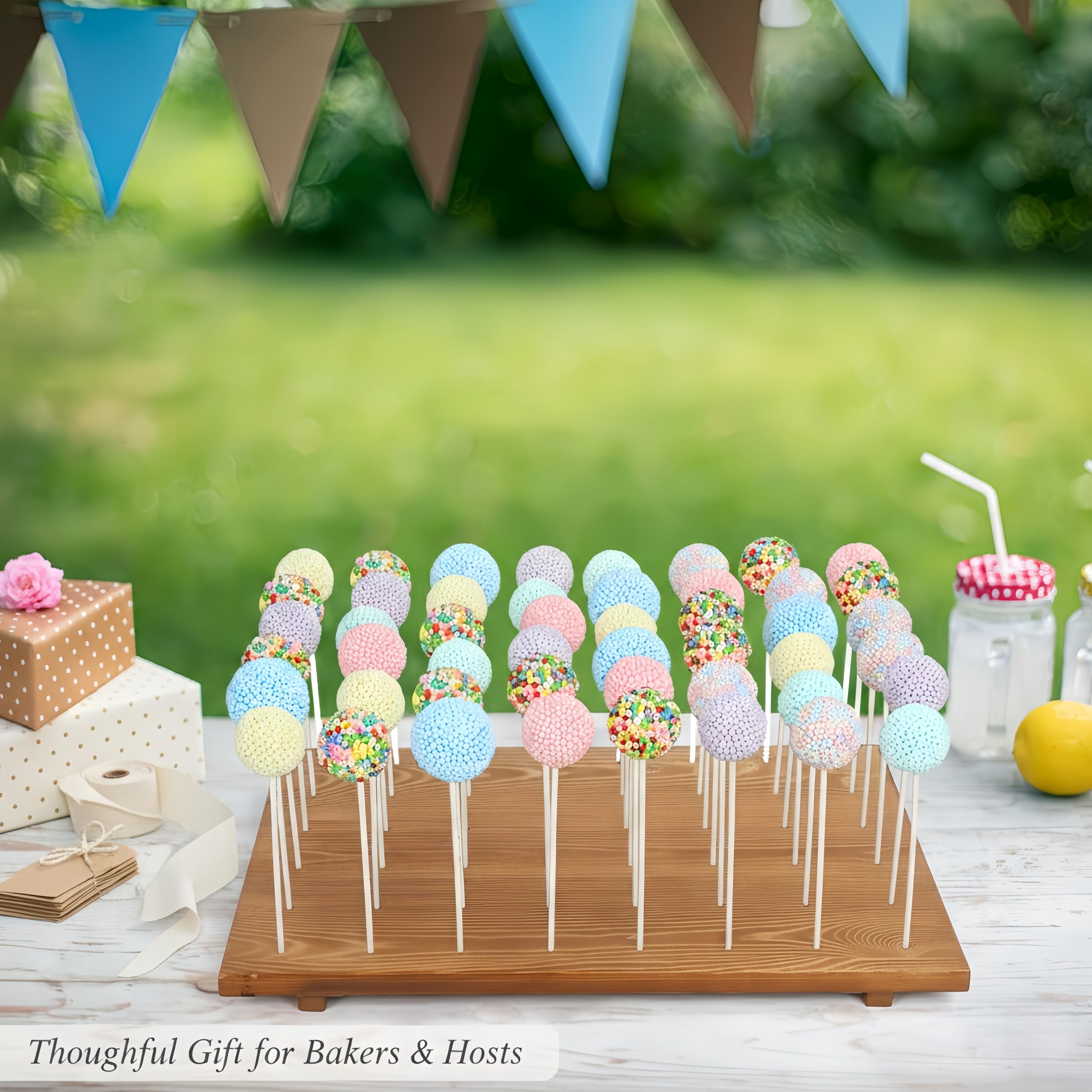 Relaxing Garden party table lifestyle setup highlighting elegant dessert presentation