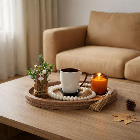 Relaxing Garden tray on console in a lifestyle setting enhancing entryway organization