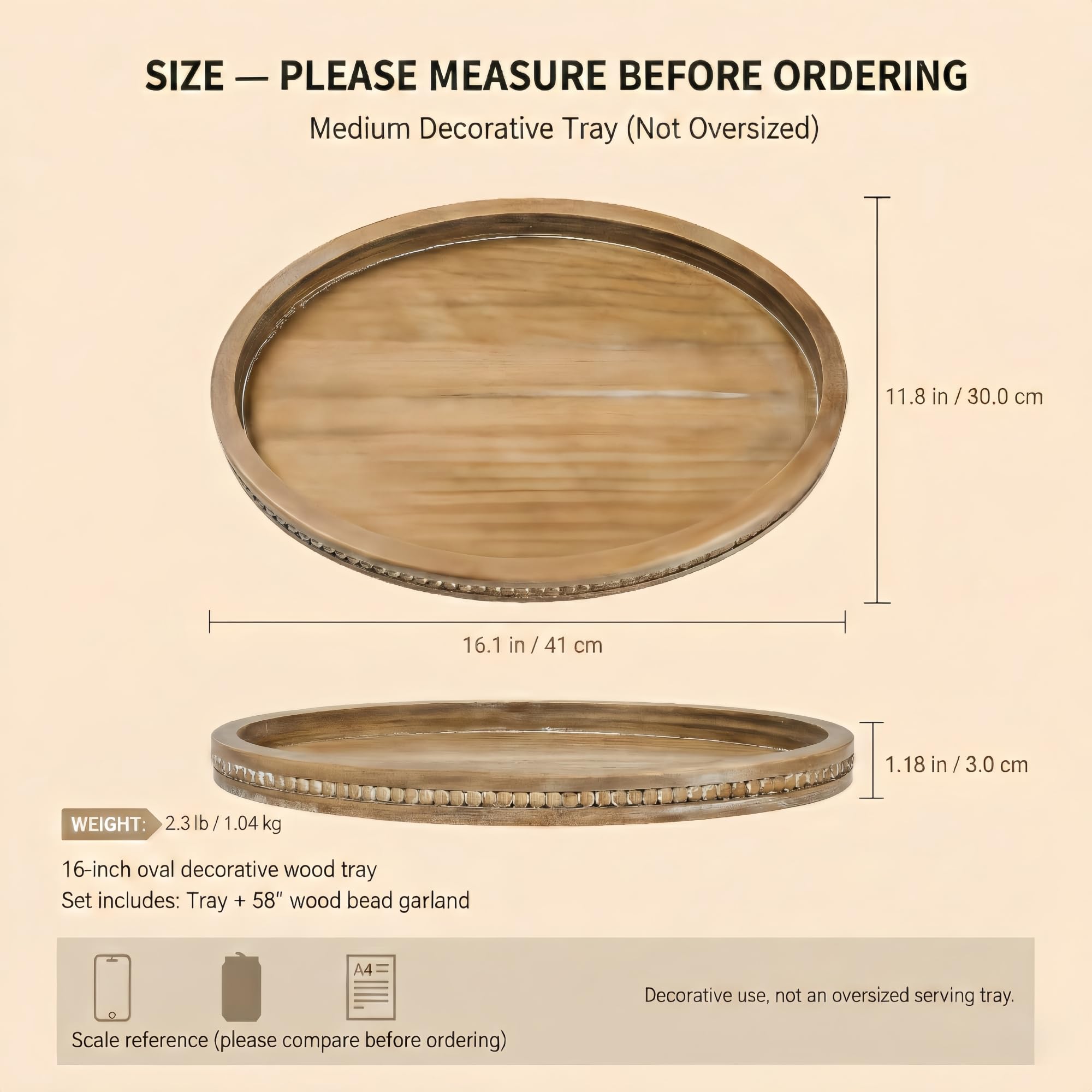 Relaxing Garden tray beside a mug showing scale for medium table placement