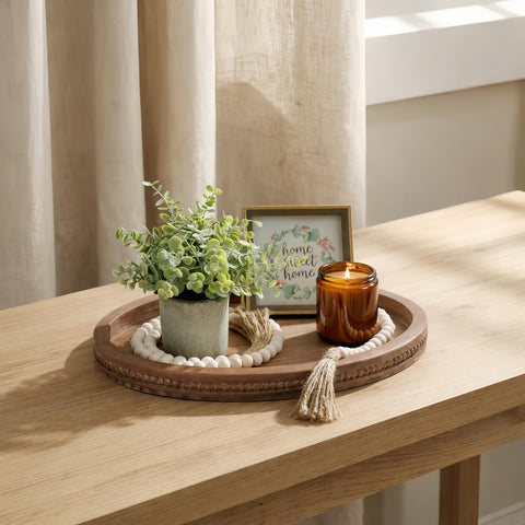 Relaxing Garden tray underside showing construction and durability for gentle decor use
