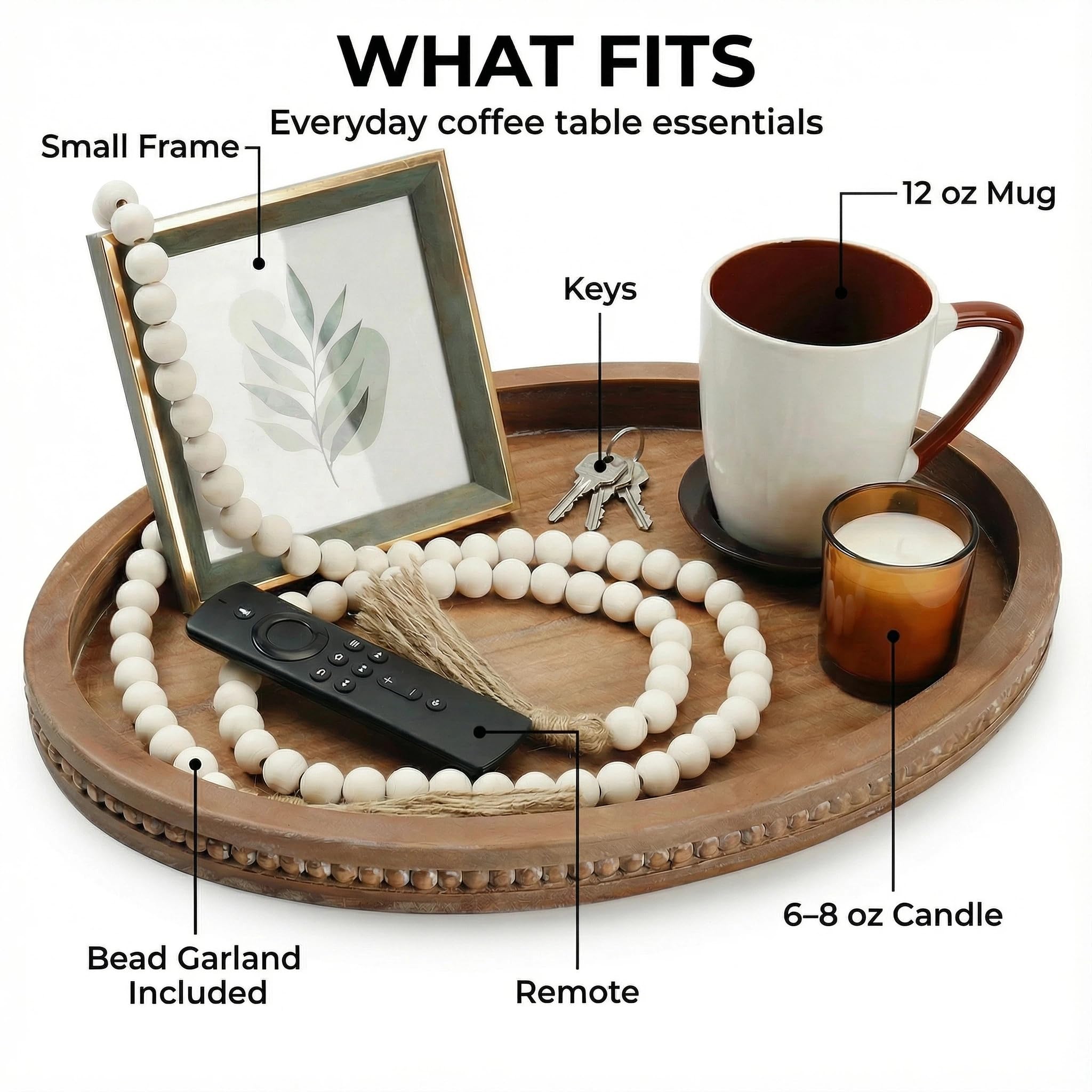 Relaxing Garden tray styled with candle and books creating a neat focal arrangement