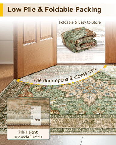 RELEANY rug in laundry showing machine-washable convenience