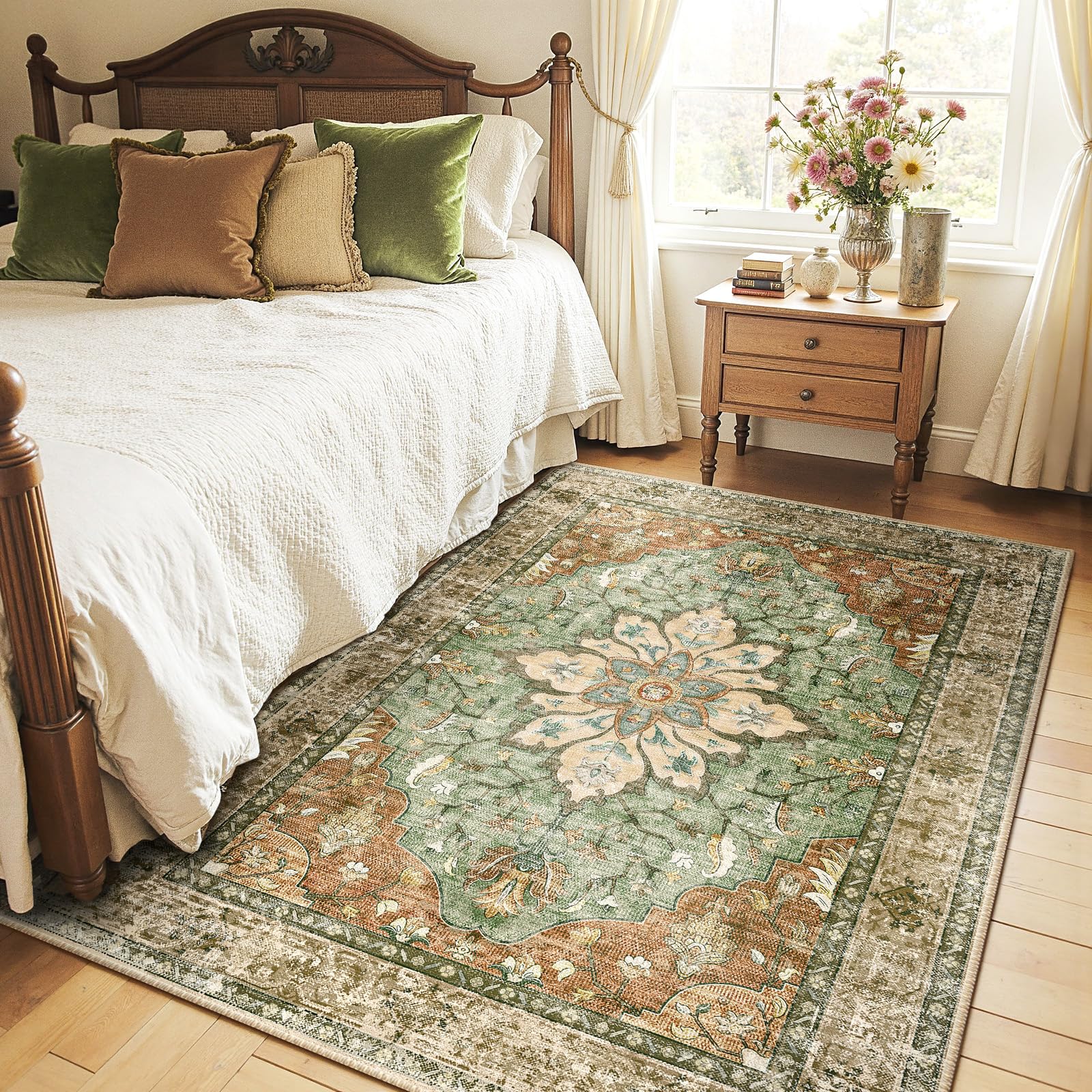 RELEANY non-slip backing detail preventing slips and stabilizing rug