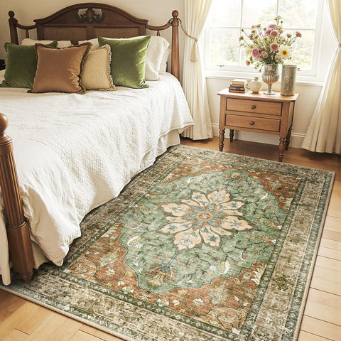 RELEANY non-slip backing detail preventing slips and stabilizing rug